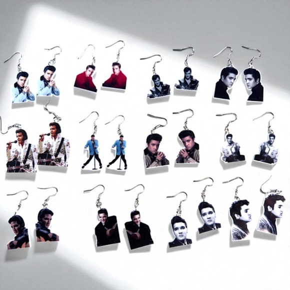 🎸 Rock Your Style: Elvis Presley Dangle Earrings – Iconic Vibes in Every Pair! - Picture 2 of 12